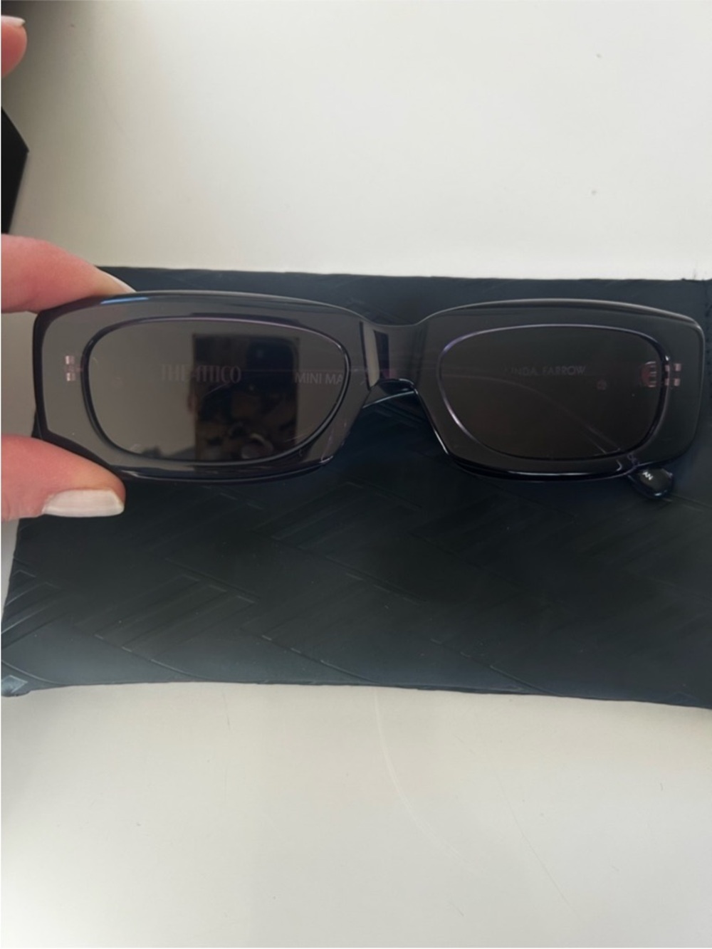 NIB • The Attico mini marfa rectangular purple sunglasses - Picture 6 of 13